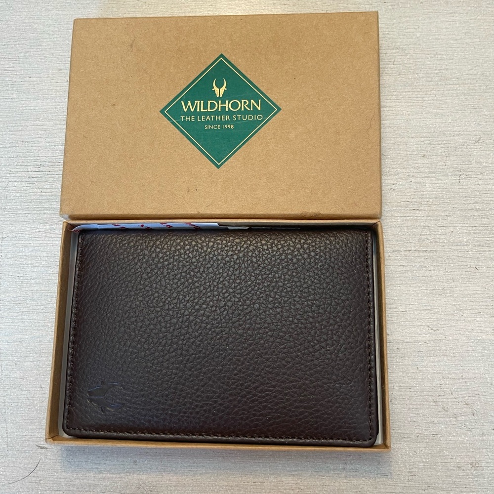 Wildhorn Dark Brown Leather Mens Wallet NIB